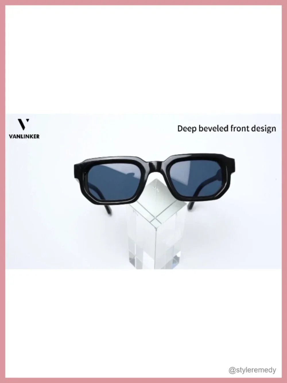 Retro Chunky Rectangle Sunglasses with UV400 Protection, Lightweight Plastic